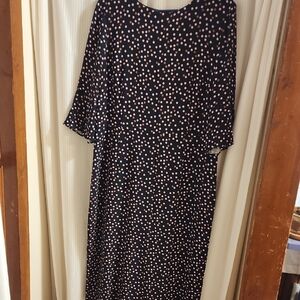 Boden Black Dress with Pink Polka Dots